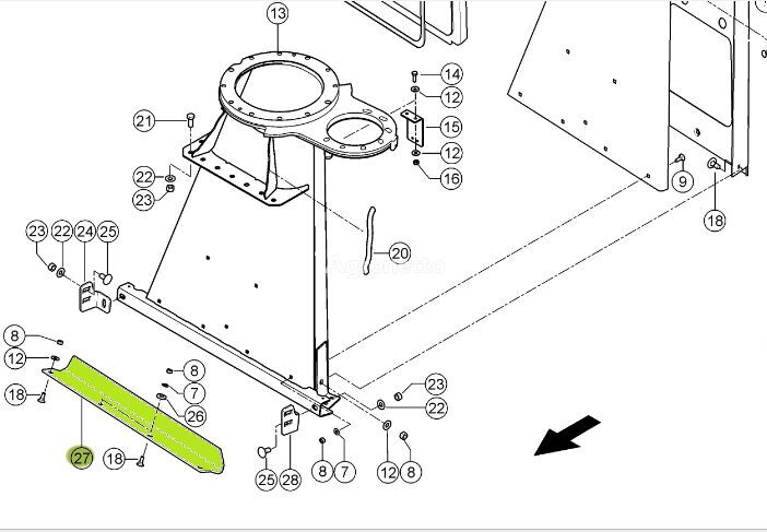 Claas Jaguar auger for corn harvester